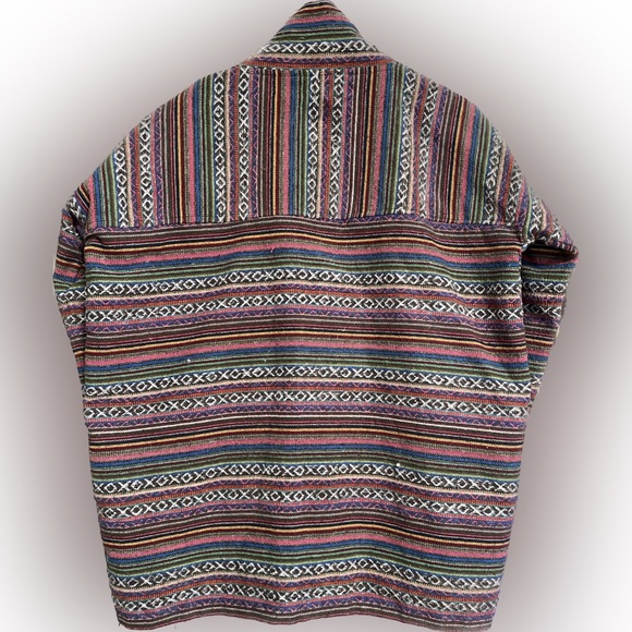 Striped kimono jacket in Gheri Cotton Made in Nepal - Picture 3 of 12